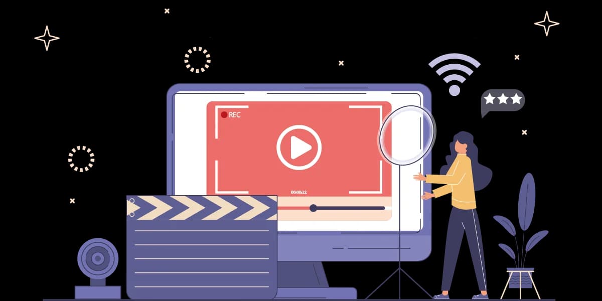 Ekran videosu yakalama tanıtım çizimi