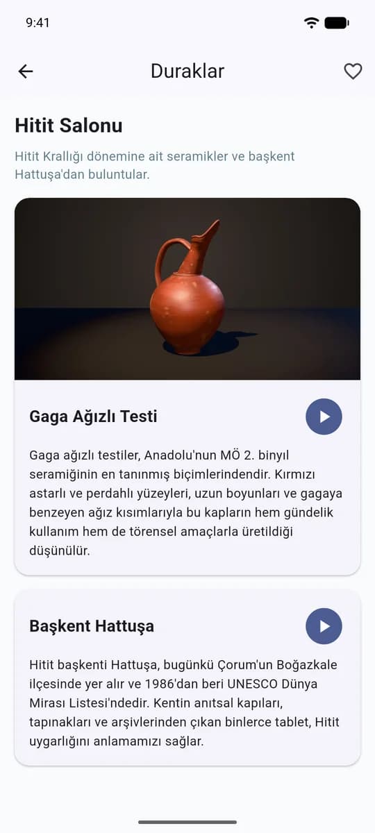 Eser detayı: görsel, metin ve sesli anlatım